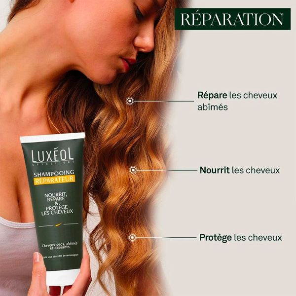 Luxéol Shampooing Réparateur - 200 ml - Soin profond pour cheveux abîmés et cassants