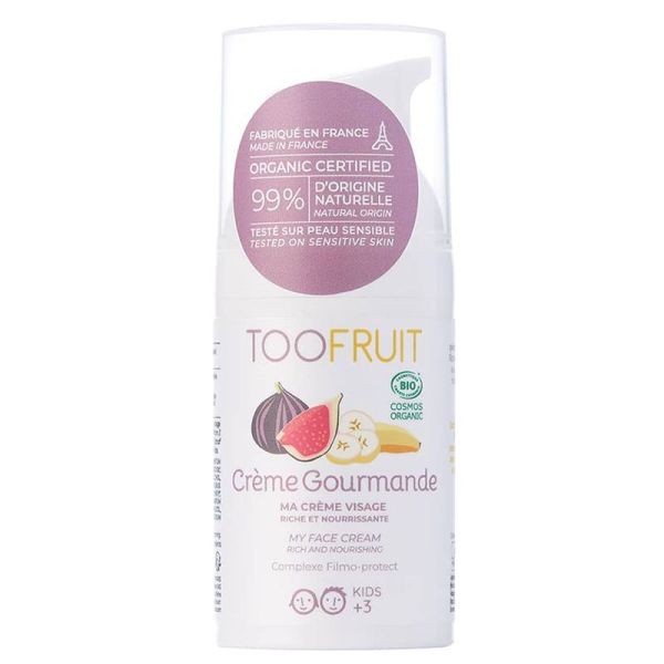 Toofruit Crème Gourmande Visage - 30ml - Nourrit, protège et répare les peaux sèches des enfants