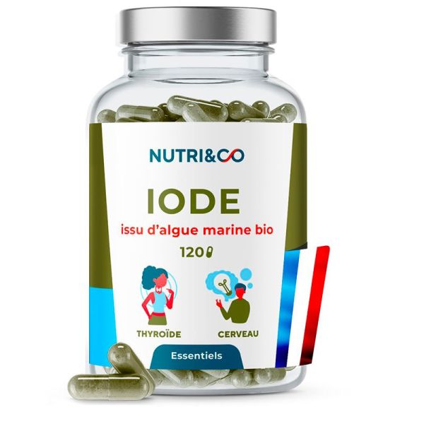 Nutri&Co Iode - 120 Gélules - Soutien de la thyroïde et du métabolisme