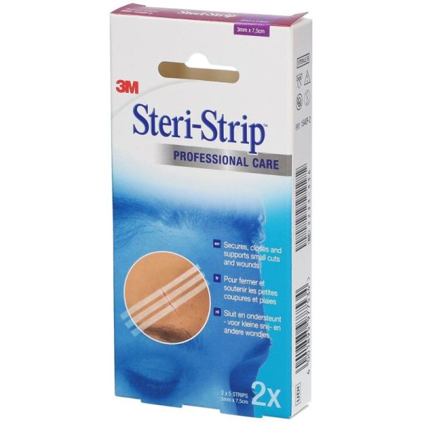 3M Steri-Strip™ Sutures Cutanées Adhésives Stériles 3 x 75 mm Blanc - Boîte de 5