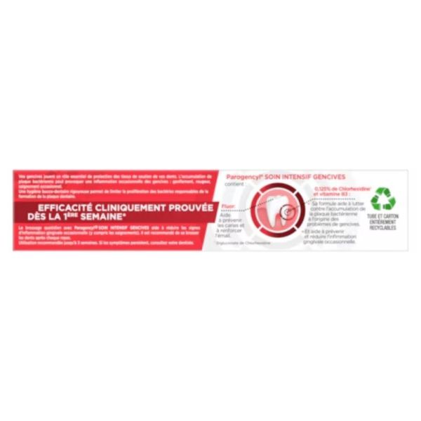 Parogencyl Dentifrice Soin Intensif Gencives 75ml - Réduction des inflammations et saignements occasionnels des gencives