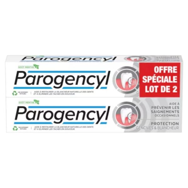Parogencyl Dentifrice Protection Gencives & Blancheur Offre spéciale 2x75ml - Préservation des gencives saines et restauration de la blancheur naturel