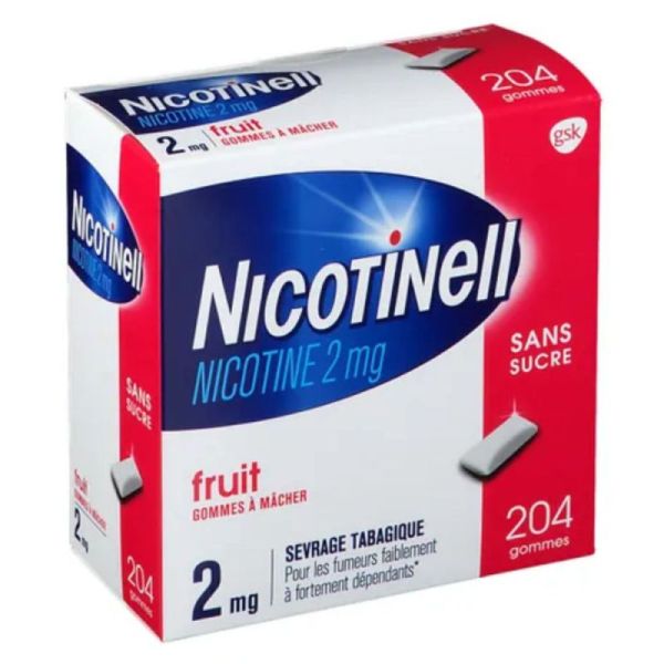 Nicotinell 2mg fruits rouges 204 gommes