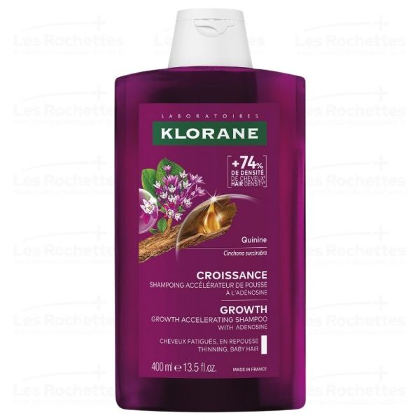 Klorane Croissance Shampoing Accélérateur de Pousse à l'Adénosine et à la Quinine - 400ml