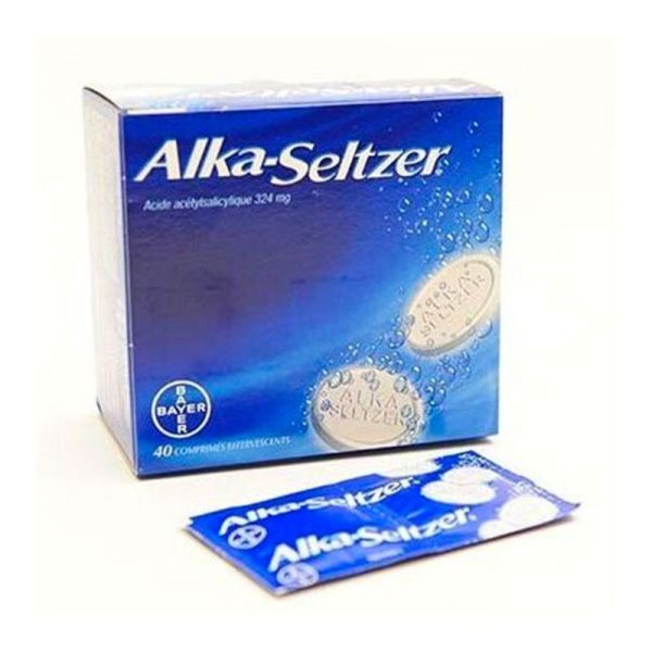 Bayer Alka-Seltzer 324mg - Soulage la Douleur et la Fièvre - 40 comprimés effervescents