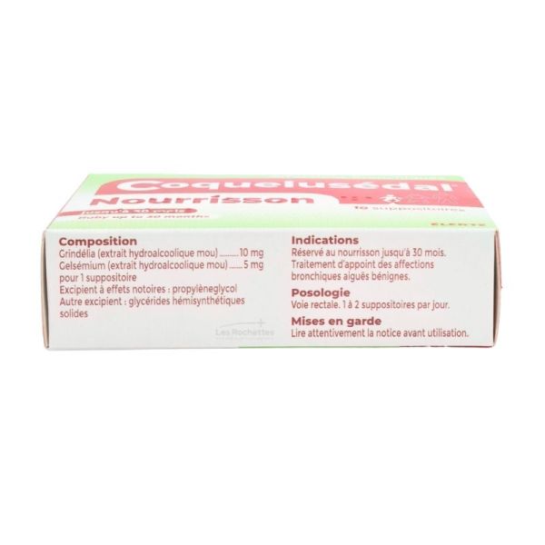 Coquelusédal Nourrisson - 10 suppositoires - Affections bronchiques