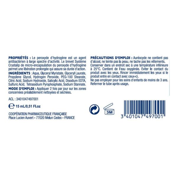Auréocyde Crème Assainissante - 15g