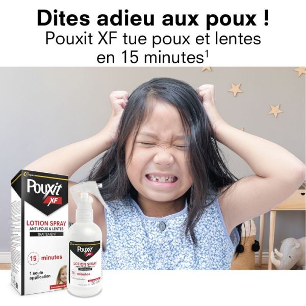 Pouxit Extra Fort Traitement Anti-Poux et Lentes Spray - 100ml - Éradication rapide en 15 minutes