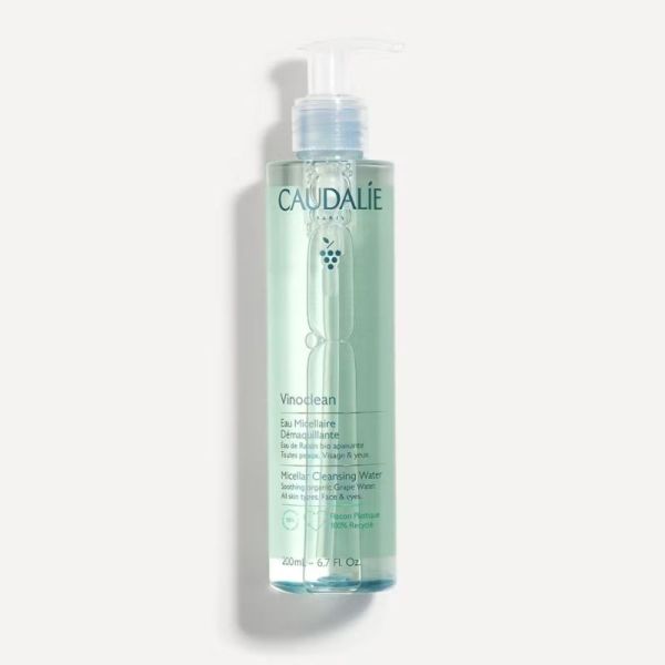 Caudalie Vinoclean Eau Micellaire Démaquillante 200ml - Nettoie, démaquille et apaise le visage et les yeux en un seul geste