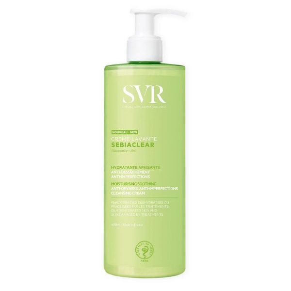 SVR Sebiaclear Crème Lavante Anti-Imperfections - 400 ml - Peaux Grasses Déshydratées ou Fragilisées