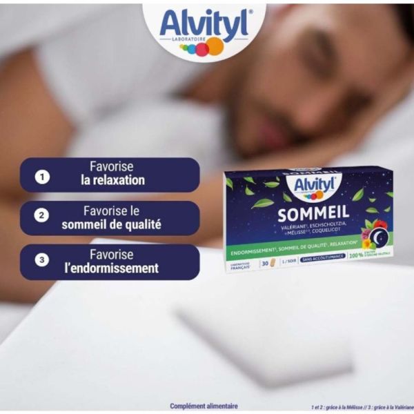 Alvityl Sommeil - 30 Comprimés - Endormissement, sommeil de qualité, relaxation