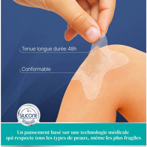 Urgo Silicone Protect + -  8 Pansements prédécoupés format kids dès 1 an - Tenue 48h