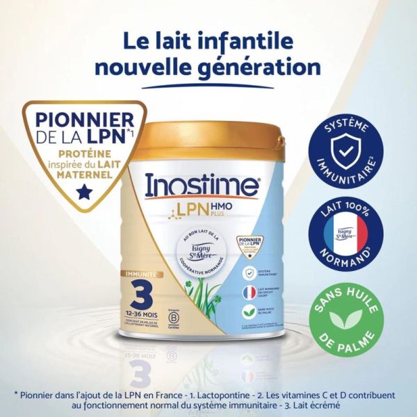 Inostime 3 (1 à 3 ans) Lait Infantile LPN HMO 800g - Accompagne la croissance des jeunes enfants