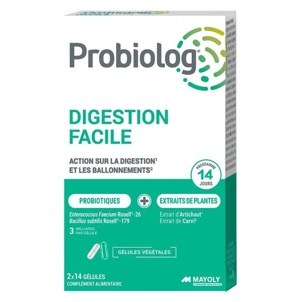Probiolog Digestion Facile - 2x14 Gélules - Confort digestif et équilibre du microbiote