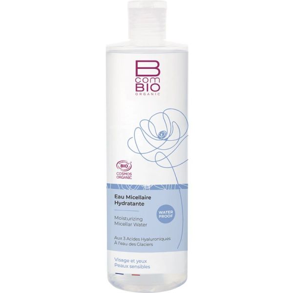 BcomBIO Eau Micellaire Hydratante Bio - 400 ml - Nettoie, démaquille et hydrate les peaux sensibles