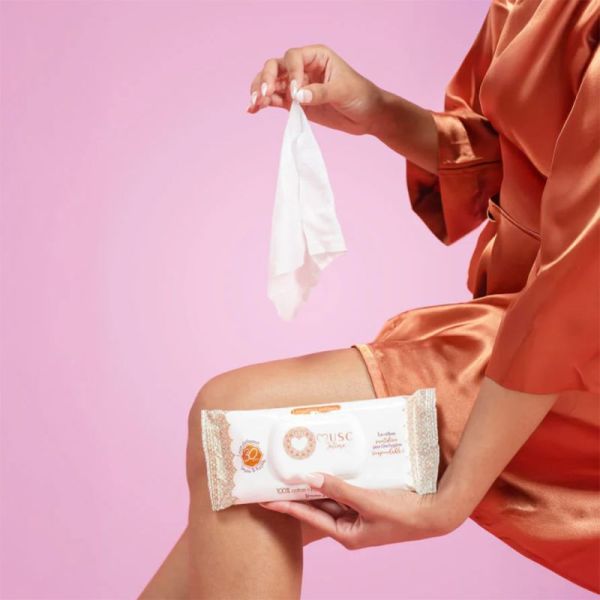 Musc Intime Lingettes Intimes Ambre Flower La Précieuse - 30 lingettes - Fraîcheur, douceur et élégance