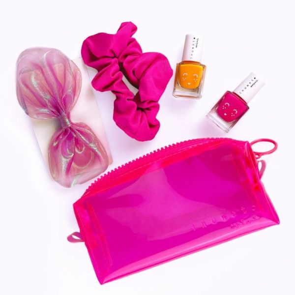 Inuwet Trousse Néon Rose Vernis à Ongles Bubble gum & Mangue + Un Chouchou pour Cheveux