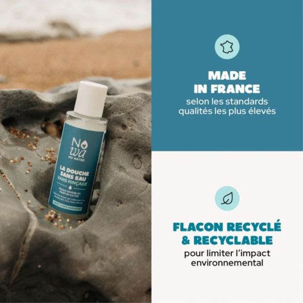 NOWA No Water Gel Douche Sans Eau 100ml - Propre, frais, partout, même sans accès à l'eau