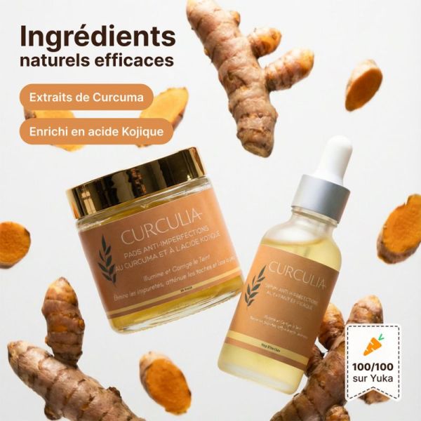 Curculia Pads Nettoyants Au Curcuma 3 En 1 30 Pads – Pureté et éclat