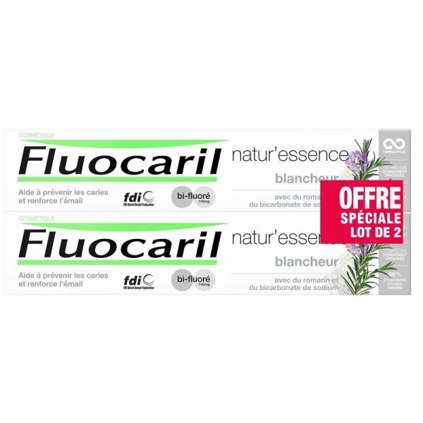 Fluocaril Natur'Essence Dentifrice Blancheur Bi-Fluoré - Lot de 2 x 75ml