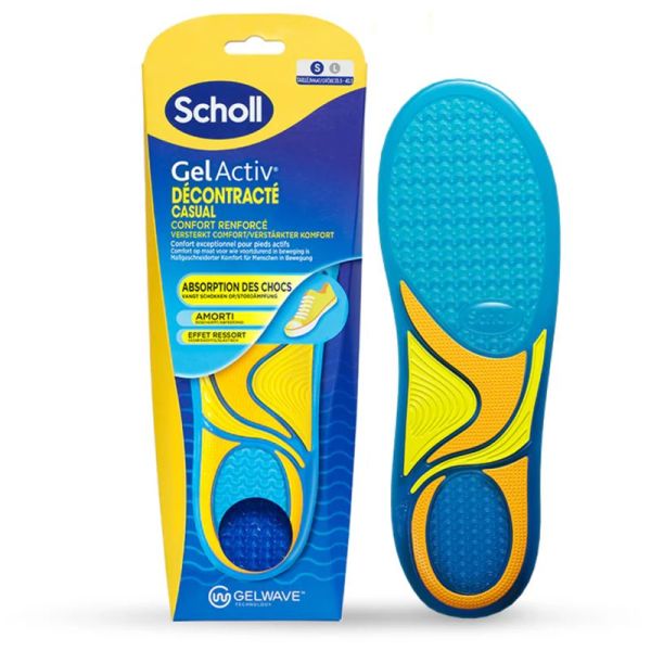 Scholl Semelles GelActiv Décontractées Taille 35,5-40,5 1 Paire – Confort pieds actifs