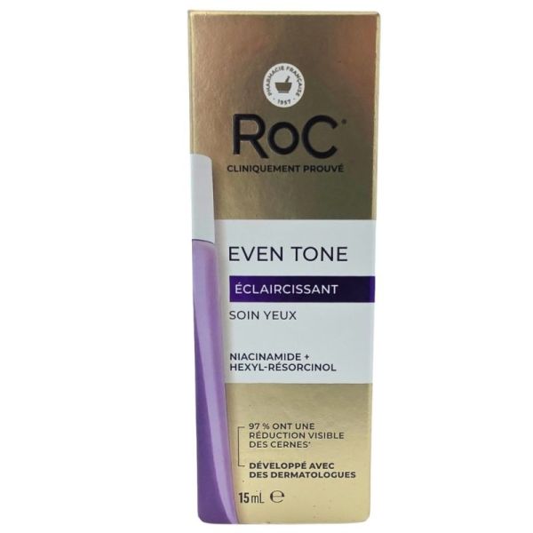 RoC Even Tone Éclaircissant Soin Yeux 15 ml - Réduit visiblement les cernes