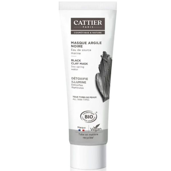 Cattier Masque Argile Noire Bio 100ml – Détox et éclat urbain