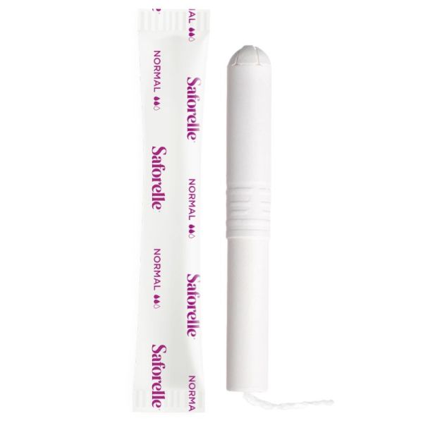 Saforelle Tampons avec Applicateur en Coton Bio - Absorption normale, 16 unités - Limite les risques d'irritations et d'allergies