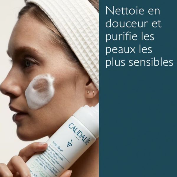 Caudalie Vinoclean Mousse Nettoyante Fleur De Vigne Lot de 2x150ml – Éclat et pureté