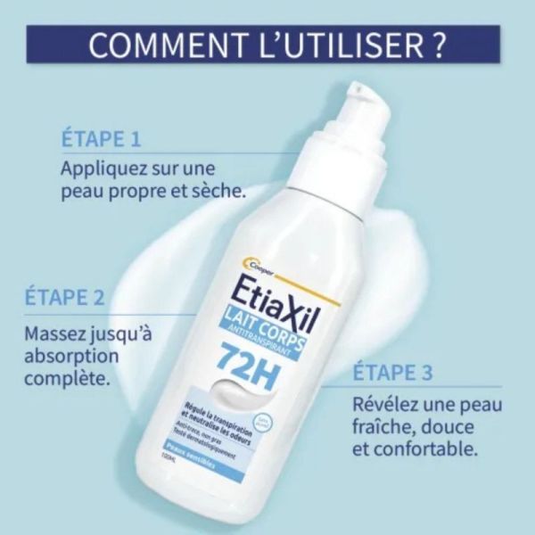 Etiaxil Lait Corporel Anti-Transpirant 72h 100ml – transpiration maîtrisée longue durée