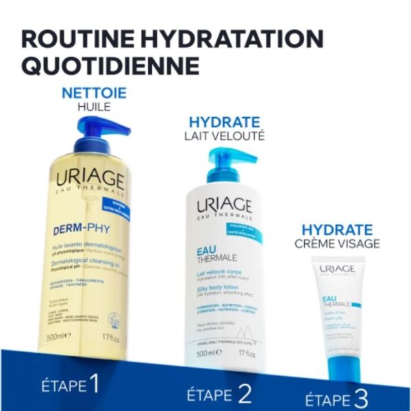 Uriage Derm-Phy Huile Lavante Dermatologique 500 ml - Nettoie, nourrit et protège la peau