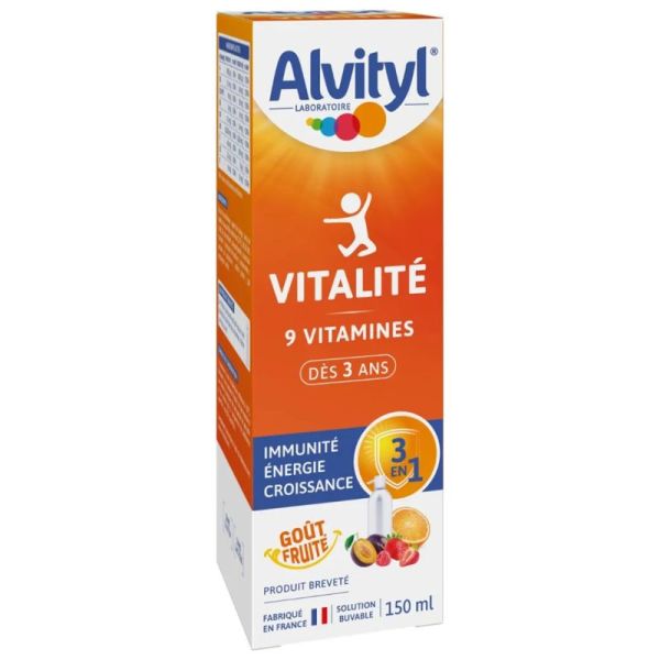 Alvityl Vitalite Solution Buvable Multivitaminee 150ml – Forme et vitalite dès 3 ans