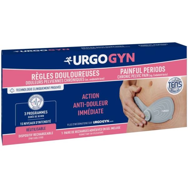 UrgoGyn Patch Électrothérapie - Règles douloureuses, douleurs pelviennes, endométriose, rechargeable