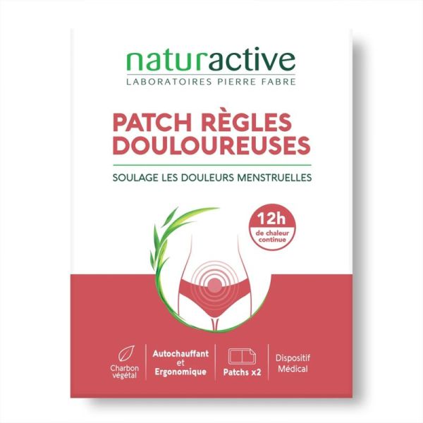 Naturactive Règles Douloureuses Patch Chauffant Boîte de 2 Patchs – Thermothérapie et soulagement des crampes