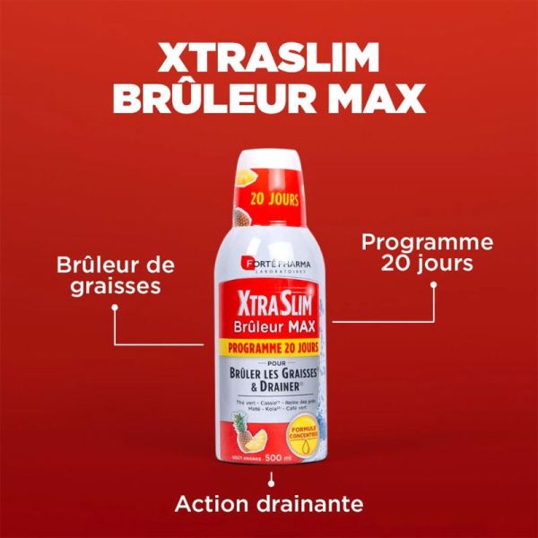 Forté Pharma Xtra Slim Brûleur Max - 500 ml - Brûle les graisses et draine pour une silhouette affinée