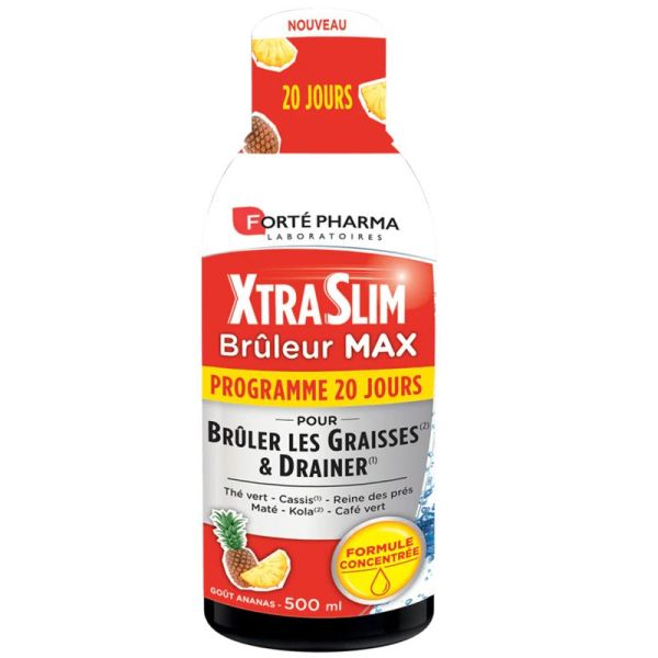 Forté Pharma Xtra Slim Brûleur Max - 500 ml - Brûle les graisses et draine pour une silhouette affinée