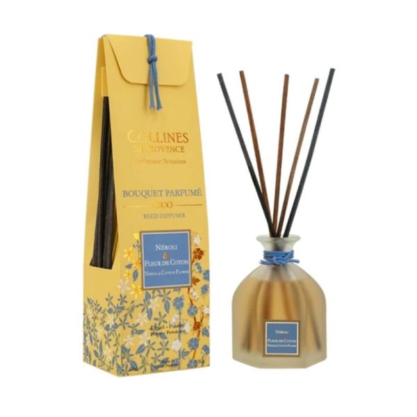 Collines de Provence Bouquet Parfumé Néroli & Fleur de Coton 100ml – parfum d’intérieur doux et apaisant