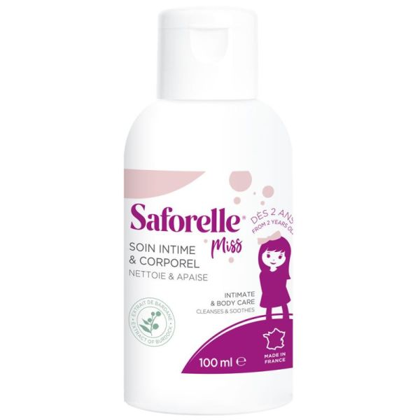 Saforelle Miss Soin Intime et Corporel 100 ml - Nettoyant Apaisant dès 2 ans