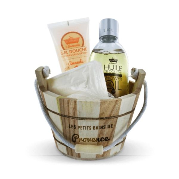 Les Petits Bains de Provence Coffret Cadeau - Seau de Bain Douceur - Amande - 1 coffret