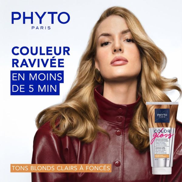 Phyto PhytoCOLOR GLOSS Masque Raviveur de Couleur et Soin Blond Miel 200ml – Éclat et reflets dorés