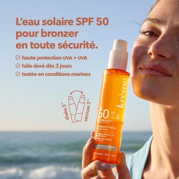 Krème Eau Solaire Fraîche SPF50 - 150ml - Protection solaire et hâle naturel