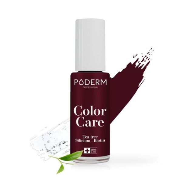 Poderm Vernis à ongles Tea Tree Color Care - Rouge noir 8ml