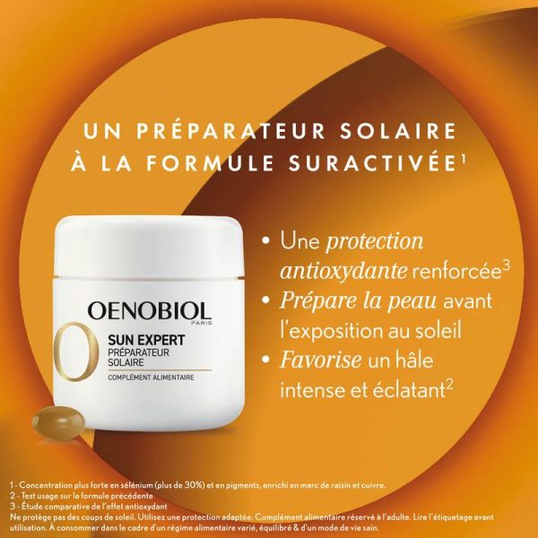 Oenobiol Sun Expert Préparateur solaire - 30 Capsules - Bronzage sublime et éclatant