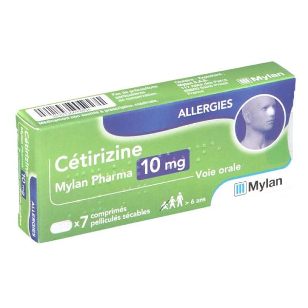 Mylan Cétirizine 10mg 7 comprimés