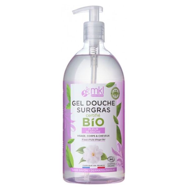 MKL Green Nature Gel Douche Surgras Fleur Blanche Bio 1litre