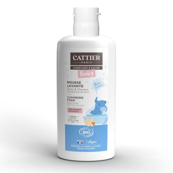 Cattier Baby Mousse Lavante Corps & Cheveux Bio - 150ml