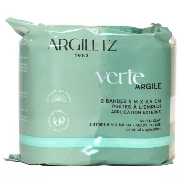 Argiletz Bande d’Argile Verte - 2 Bandes prêtes à l’emploi pour cataplasmes
