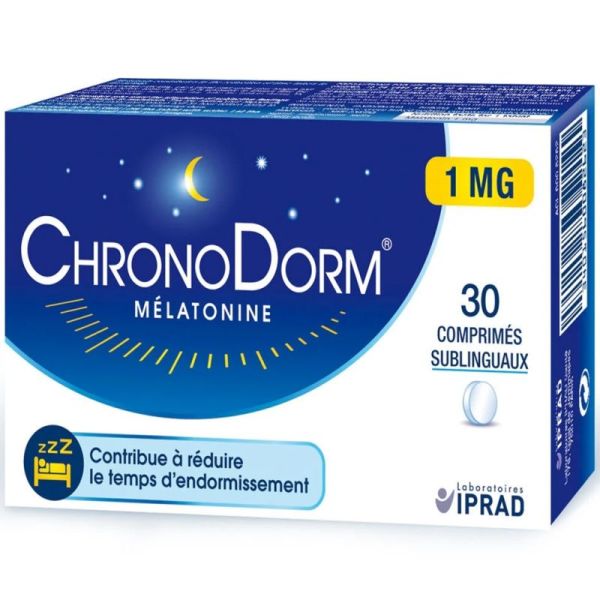 Iprad ChronoDorm Mélatonine 1mg 30 Comprimés Sublinguaux – Endormissement rapide
