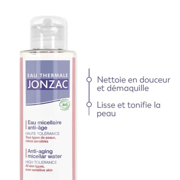 Eau de Jonzac Sublimactive Eau Micellaire Anti-Âge Bio 100 ml - Démaquille, Lisse les Rides et Repulpe la Peau