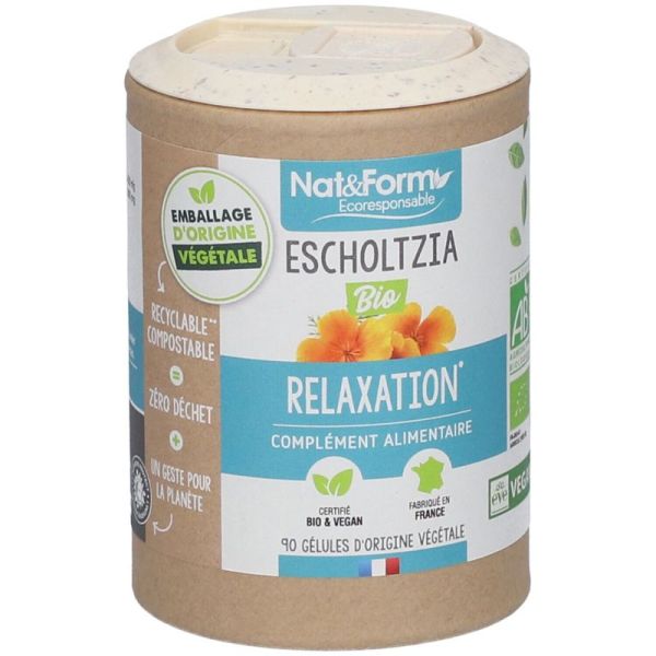 Nat&Form Escholtzia Bio - 90 gélules - Relaxation et sommeil naturel